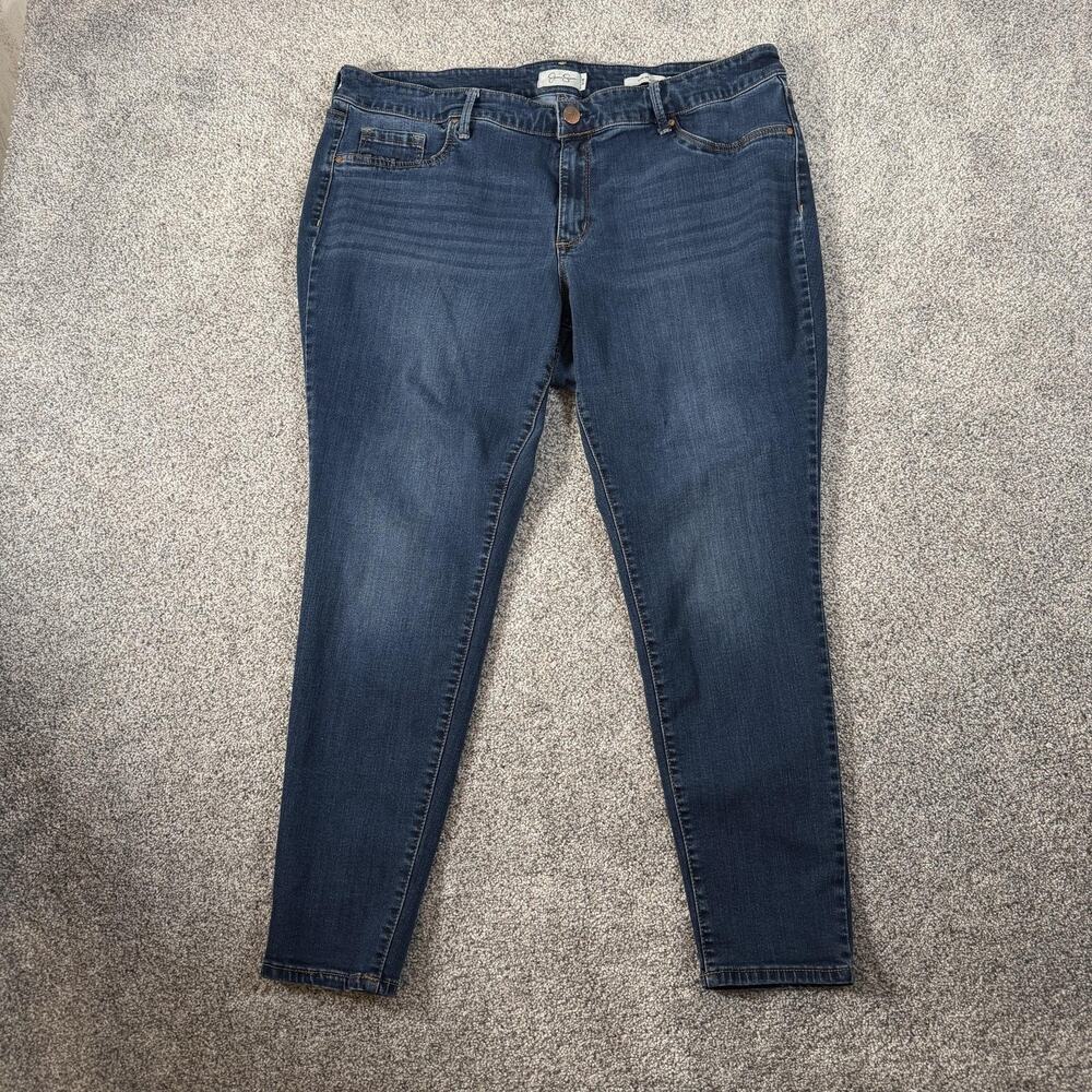 Jessica Simpson Kiss Me Skinny Jeans 20W Plus 38x28 Blue Dark Wash Stretch